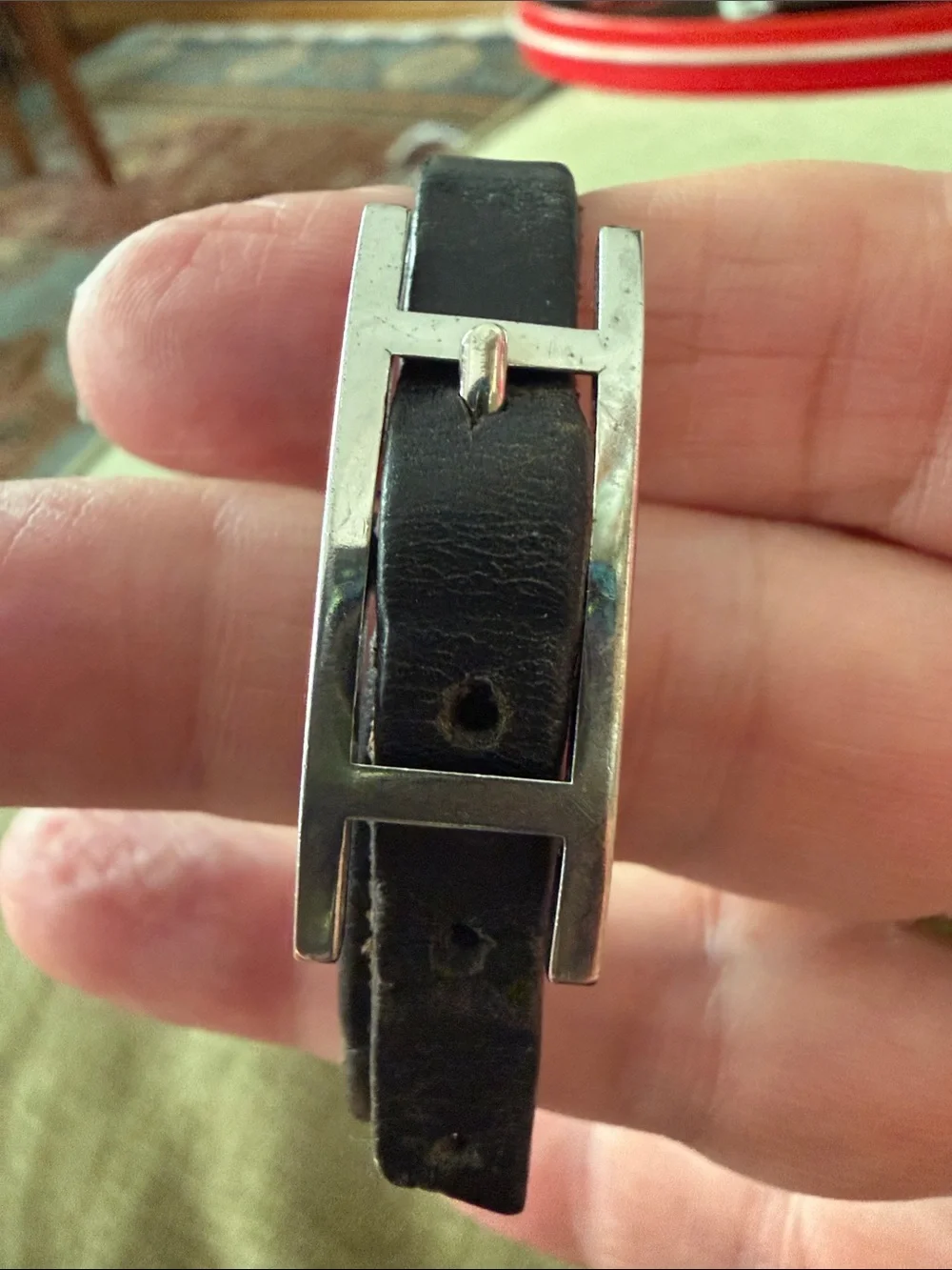 Hermes leather bracelet